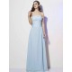 Charming Strapless Sleeveless Pleats Long Chiffon Bridesmaid Dresses