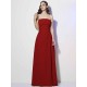 Charming Strapless Sleeveless Pleats Long Chiffon Bridesmaid Dresses