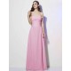 Charming Strapless Sleeveless Pleats Long Chiffon Bridesmaid Dresses