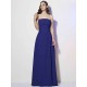 Charming Strapless Sleeveless Pleats Long Chiffon Bridesmaid Dresses