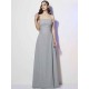 Charming Strapless Sleeveless Pleats Long Chiffon Bridesmaid Dresses