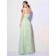 Charming Strapless Sleeveless Pleats Long Chiffon Bridesmaid Dresses