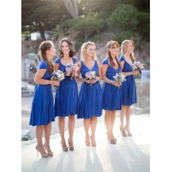 Charming Sleeveless V-neck Short/Mini Chiffon Bridesmaid Dresses