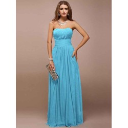 Gorgeous Sweetheart Sleeveless Ruffles Long Bridesmaid Dresses