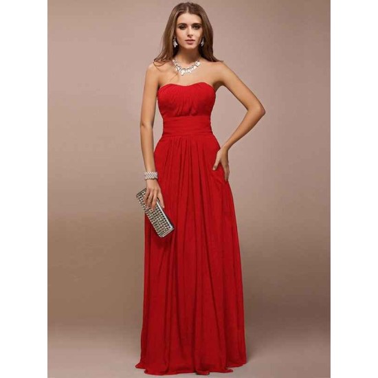 Gorgeous Sweetheart Sleeveless Ruffles Long Bridesmaid Dresses