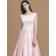 Modern Bateau Sleeveless Asymmetrical Ruffles Satin Bridesmaid Dresses