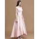 Modern Bateau Sleeveless Asymmetrical Ruffles Satin Bridesmaid Dresses