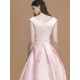 Modern Bateau Sleeveless Asymmetrical Ruffles Satin Bridesmaid Dresses