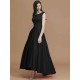 Modern Bateau Sleeveless Asymmetrical Ruffles Satin Bridesmaid Dresses