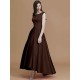 Modern Bateau Sleeveless Asymmetrical Ruffles Satin Bridesmaid Dresses