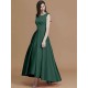 Modern Bateau Sleeveless Asymmetrical Ruffles Satin Bridesmaid Dresses