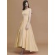 Modern Bateau Sleeveless Asymmetrical Ruffles Satin Bridesmaid Dresses