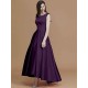 Modern Bateau Sleeveless Asymmetrical Ruffles Satin Bridesmaid Dresses