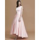 Modern Bateau Sleeveless Asymmetrical Ruffles Satin Bridesmaid Dresses