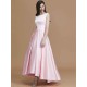 Modern Bateau Sleeveless Asymmetrical Ruffles Satin Bridesmaid Dresses
