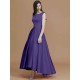 Modern Bateau Sleeveless Asymmetrical Ruffles Satin Bridesmaid Dresses