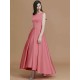 Modern Bateau Sleeveless Asymmetrical Ruffles Satin Bridesmaid Dresses