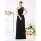 Classy Sleeveless One Shoulders Long Satin Bridesmaid Dresses