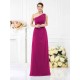 Classy Sleeveless One Shoulders Long Satin Bridesmaid Dresses