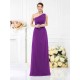 Classy Sleeveless One Shoulders Long Satin Bridesmaid Dresses