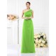 Classy Sleeveless One Shoulders Long Satin Bridesmaid Dresses