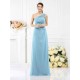 Classy Sleeveless One Shoulders Long Satin Bridesmaid Dresses