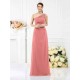 Classy Sleeveless One Shoulders Long Satin Bridesmaid Dresses