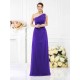 Classy Sleeveless One Shoulders Long Satin Bridesmaid Dresses