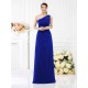 Classy Sleeveless One Shoulders Long Satin Bridesmaid Dresses