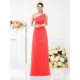 Classy Sleeveless One Shoulders Long Satin Bridesmaid Dresses
