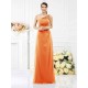 Classy Sleeveless One Shoulders Long Satin Bridesmaid Dresses