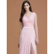 V-Neck Elegant Sleeveless Ruched Chiffon Bridesmaid Dresses