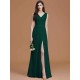 V-Neck Elegant Sleeveless Ruched Chiffon Bridesmaid Dresses