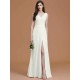 V-Neck Elegant Sleeveless Ruched Chiffon Bridesmaid Dresses