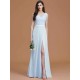 V-Neck Elegant Sleeveless Ruched Chiffon Bridesmaid Dresses