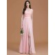 V-Neck Elegant Sleeveless Ruched Chiffon Bridesmaid Dresses