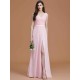 V-Neck Elegant Sleeveless Ruched Chiffon Bridesmaid Dresses
