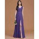 V-Neck Elegant Sleeveless Ruched Chiffon Bridesmaid Dresses