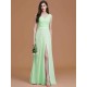 V-Neck Elegant Sleeveless Ruched Chiffon Bridesmaid Dresses