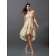 Gorgeous Sweetheart Hand-Made Flower Sleeveless High Low Chiffon Bridesmaid Dresses