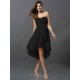 Gorgeous Sweetheart Hand-Made Flower Sleeveless High Low Chiffon Bridesmaid Dresses
