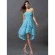 Gorgeous Sweetheart Hand-Made Flower Sleeveless High Low Chiffon Bridesmaid Dresses