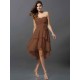 Gorgeous Sweetheart Hand-Made Flower Sleeveless High Low Chiffon Bridesmaid Dresses