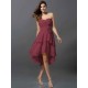 Gorgeous Sweetheart Hand-Made Flower Sleeveless High Low Chiffon Bridesmaid Dresses