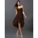 Gorgeous Sweetheart Hand-Made Flower Sleeveless High Low Chiffon Bridesmaid Dresses