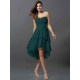 Gorgeous Sweetheart Hand-Made Flower Sleeveless High Low Chiffon Bridesmaid Dresses