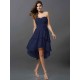 Gorgeous Sweetheart Hand-Made Flower Sleeveless High Low Chiffon Bridesmaid Dresses