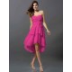 Gorgeous Sweetheart Hand-Made Flower Sleeveless High Low Chiffon Bridesmaid Dresses