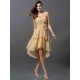 Gorgeous Sweetheart Hand-Made Flower Sleeveless High Low Chiffon Bridesmaid Dresses