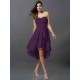 Gorgeous Sweetheart Hand-Made Flower Sleeveless High Low Chiffon Bridesmaid Dresses